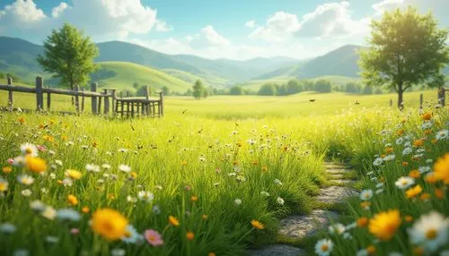 meadow landscape,landscape background,summer meadow,spring meadow,spring background,nature background,green meadow,meadow,small meadow,blooming field,springtime background,flowering meadow,mountain meadow,alpine meadow,flower meadow,field of flowers,meadow flowers,flower field,meadow and forest,nature wallpaper,Photography,General,Realistic