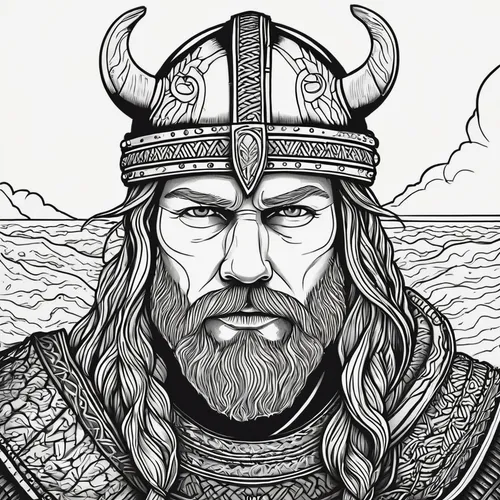 viking,vikings,norse,odin,sea god,poseidon god face,god of the sea,bordafjordur,viking ship,thorin,lokportrait,poseidon,coloring page,king arthur,dunun,dwarf sundheim,viking grave,viking ships,genghis khan,christdorn,Illustration,Black and White,Black and White 14