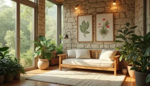 sunroom,living room,sitting room,livingroom,home interior,interior decor,coziness,house plants,front porch,contemporary decor,porch swing,modern decor,houseplants,home corner,fire place,family room,bamboo plants,veranda,wooden windows,interior design,Photography,General,Realistic