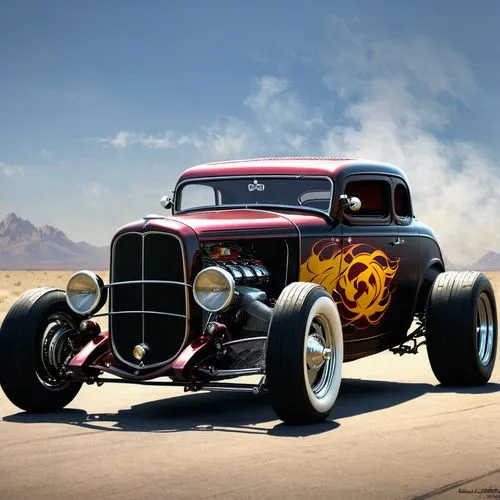 1932 tudor ford hot rod,an old model truck is on display for the camera,hotrod car,hotrod,rat rod,street rod,hotrods,gasser,Conceptual Art,Fantasy,Fantasy 11