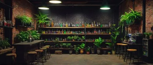 liquor bar,apothecary,book wall,herbology,wine bar,houseplants,neon cocktails,coffeeshop,house plants,study room,bookshelves,juice plant,neon drinks,reading room,rosa cantina,bookshelf,liquors,botanica,bodeguita,bar,Art,Artistic Painting,Artistic Painting 30