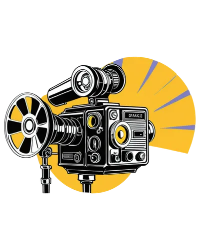 Cinema projector, vintage machine, metal body, intricate details, reels spinning, light beam emitting, film strip rolling, loudspeaker horn, retro microphone, old-fashioned buttons, knobs, dials, warm