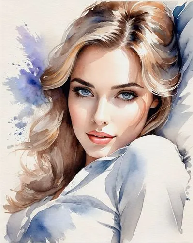 fashion illustration,watercolor painting,photo painting,watercolor paint,art painting,watercolor,watercolor pencils,young woman,watercolor women accessory,oil painting,romantic portrait,oil painting on canvas,watercolor blue,painting,world digital painting,girl on a white background,watercolor background,girl drawing,blonde woman,girl portrait,Illustration,Paper based,Paper Based 25