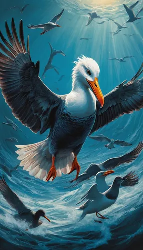 sea swallow,sea bird,birds of the sea,sea birds,sea head eagle,bird painting,aquatic bird,seabird,eagle illustration,seabirds,pacific gull,bald eagle,sea hawk,albatross,migratory birds,sea gull,sea-gull,kelp gull,aztec gull,american bald eagle,Conceptual Art,Fantasy,Fantasy 13