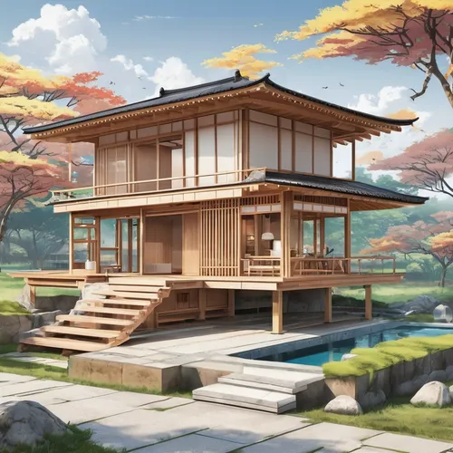 japanese architecture,house by the water,ryokan,wooden house,pool house,japanese sakura background,modern house,sakura background,japanese background,summer cottage,home landscape,beautiful home,house with lake,ginkaku-ji,asian architecture,roof landscape,small house,summer house,houses clipart,mid century house,Unique,Design,Infographics