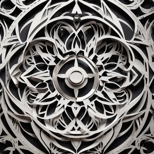 art deco ornament,mandelbulb,decorative fan,fractal design,art nouveau design,circular ornament,islamic pattern,fractal art,fractals art,metal embossing,cogwheel,kinetic art,openwork,intricate,mechanical fan,filigree,ornamental dividers,mandala,openwork frame,paper art,Unique,Paper Cuts,Paper Cuts 04