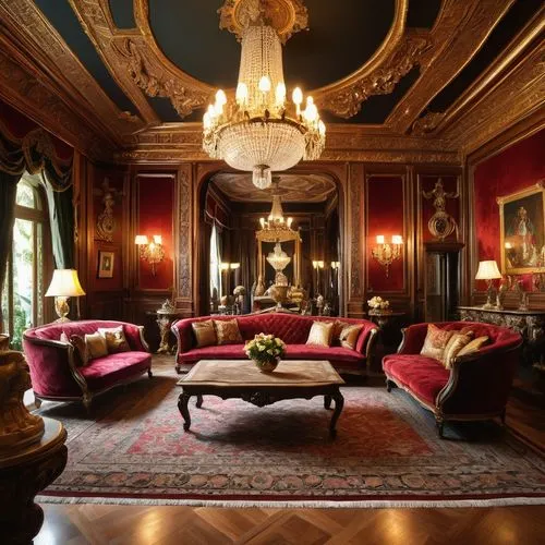 royal interior,ritzau,ornate room,victorian room,sitting room,parlor,chateau margaux,wade rooms,furnishings,lanesborough,danish room,rococo,interior decor,parlour,claridge,malmaison,parador,great room,althorp,villa cortine palace,Illustration,American Style,American Style 12