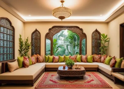 javanese traditional house,interior decor,sitting room,interior decoration,amanresorts,haveli,moroccan pattern,riad,luxury home interior,contemporary decor,anantara,stucco ceiling,persian architecture,chaise lounge,plantation shutters,ubud,palm garden,living room,ethnic design,family room,Conceptual Art,Fantasy,Fantasy 16