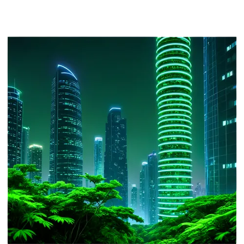 futuristic landscape,cybercity,cybertown,guangzhou,arcology,highrises,cyberport,greeniaus,terraformed,high rises,cityscape,urban towers,skyscrapers,ctbuh,city at night,shinjuku,koinange,taikoo,citycell,polara,Illustration,Realistic Fantasy,Realistic Fantasy 08