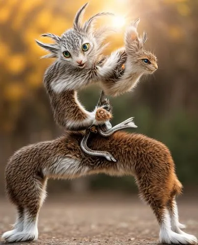 fox stacked animals,antelope squirrels,ibexes,meerkats,squirrels,rabbit family,funny animals,anthropomorphized animals,hare of patagonia,squirell,whimsical animals,kangaroo mob,stage combat,circle of 