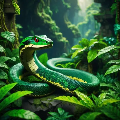 green python,emerald lizard,green snake,green mamba,green tree snake,reticulatus,Photography,General,Fantasy