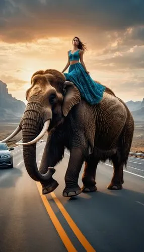 elephant ride,wild animals crossing,pachyderm,blue elephant,circus elephant,elephants and mammoths,mahout,girl elephant,photo manipulation,digital compositing,elephant kid,elephantine,photoshop manipulation,indian elephant,conceptual photography,photomanipulation,elephant,cartoon elephants,dumbo,journey,Photography,General,Fantasy