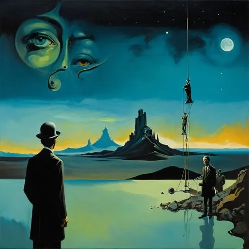 emshwiller,dali,el salvador dali,surrealists,futureworld,surrealism,surrealist,futurists,jasinski,magritte,claypool,ufologist,skywatchers,corben,apotheosis,sci fiction illustration,precognition,futurians,uncredited,delaughter,Conceptual Art,Oil color,Oil Color 02