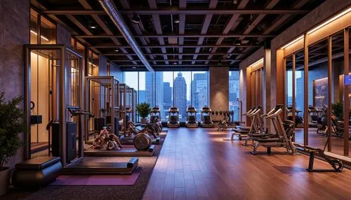 fitness room,fitness center,technogym,fitness facility,wellness,elitist gym,gym,leisure facility,gyms,workout equipment,loft,precor,andaz,chongqing,trx,exercices,gansevoort,penthouses,sportsclub,gymnastics room