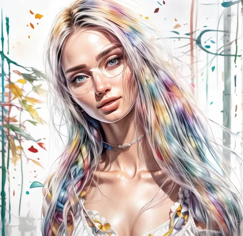 boho art,digital painting,digital art,fantasy portrait,world digital painting,digital artwork,colorful floral,watercolor floral background,fashion illustration,girl drawing,digital illustration,digital drawing,fashion vector,colorful doodle,the festival of colors,girl portrait,opal,unicorn art,portrait background,artist color