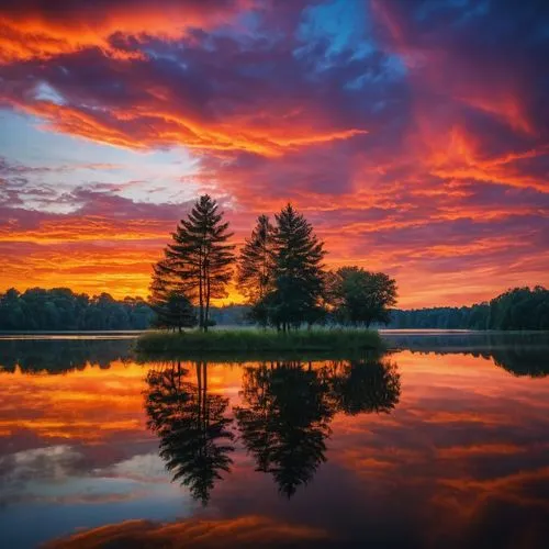 incredible sunset over the lake,splendid colors,evening lake,red sky,atmosphere sunrise sunrise,reflection in water,beautiful lake,landscapes beautiful,lake of fire,water reflection,beautiful colors,reflections in water,landscape photography,reflexed,fire on sky,reflection,beautiful landscape,forest lake,beautiful nature,reflections,Photography,Documentary Photography,Documentary Photography 01