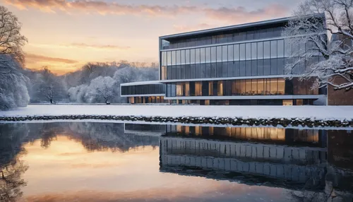 winter house,chancellery,espoo,reeds wintry,music conservatory,archidaily,winter landscape,autostadt wolfsburg,mclaren automotive,aqua studio,performing arts center,house hevelius,wintry,modern architecture,winter lake,kettunen center,four seasons,sibelius,snowy landscape,house with lake,Photography,General,Natural