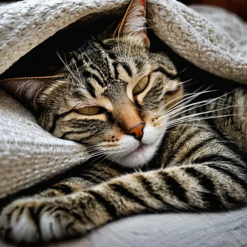 beautiful cat asleep,warm and cozy,cat in bed,cat resting,cuddled up,sleeping cat,american shorthair,curled up,tabby kitten,tabby cat,european shorthair,toyger,american curl,blanket,cat image,egyptian mau,bengal cat,snuggle,cuddle,silver tabby,Illustration,Paper based,Paper Based 02