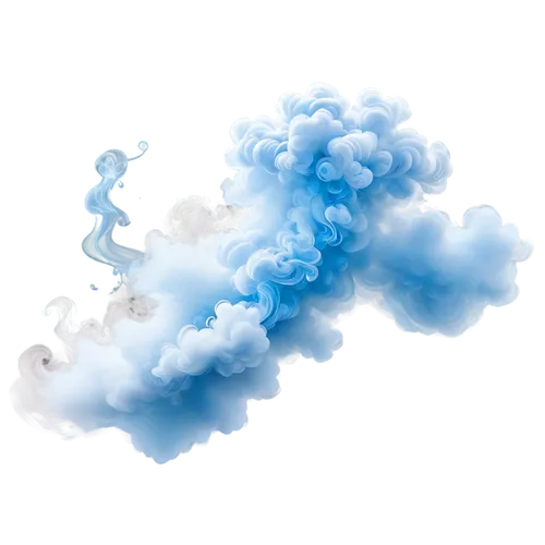 Smoke cloud, transparent background, white misty fog, soft wispy tendrils, curling edges, light blue undertone, airy texture, gentle drift, horizontal composition, warm softbox lighting, high contrast