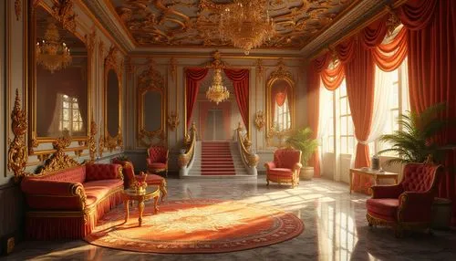 ornate room,royal interior,victorian room,ritzau,enfilade,danish room,rococo,entrance hall,ballroom,parlor,interior decor,europe palace,cochere,baroque,sitting room,baccarat,grandeur,interiors,foyer,bedchamber,Photography,General,Realistic