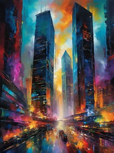 cityscape,colorful city,skyscrapers,world digital painting,cybercity,guangzhou,futuristic landscape,metropolis,city skyline,city scape,urbanworld,megacities,shanghai,cityscapes,fantasy city,city in flames,kinkade,cityzen,city cities,skyscraper,Conceptual Art,Oil color,Oil Color 20