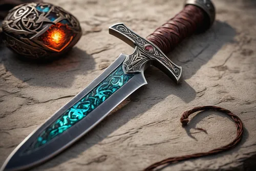 hunting knife,bowie knife,scabbard,dagger,serrated blade,herb knife,king sword,genuine turquoise,sword,cent,beginning knife,pure-blood arab,sabre,dane axe,excalibur,sharp knife,ranged weapon,centurion,table knife,witcher,Unique,3D,Panoramic