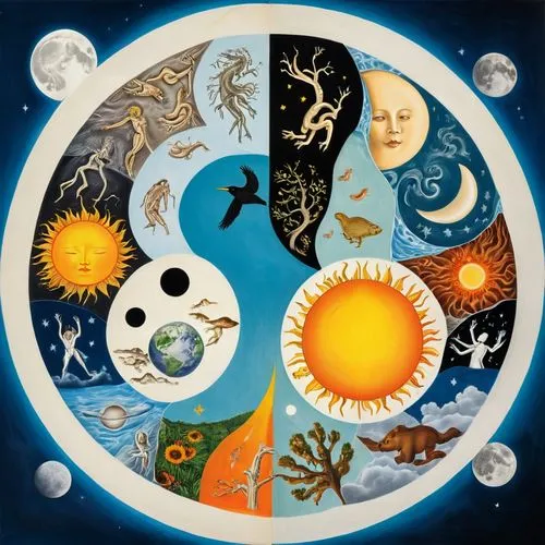 five elements,dharma wheel,earth chakra,astrological sign,birth sign,yinyang,Unique,Design,Knolling