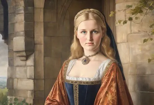 nelisse,noblewoman,liselotte,portrait of a girl,perugini,cersei,gothic portrait,sylvaner,noblewomen,scholastica,fraulein,portrait of christi,ermengarde,portrait of a woman,leighton,leonarda,cammaert,oberstein,moiraine,khnopff,Digital Art,Impressionism