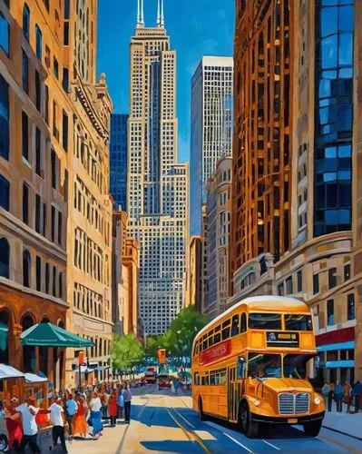 chicago,metra,san francisco,city scape,city bus,cta,chicago skyline,financial district,cityscape,sanfrancisco,cityscapes,pgh,streetcars,world digital painting,city tour,ciudades,skyscrapers,chicagoan,city life,new york,Conceptual Art,Oil color,Oil Color 22