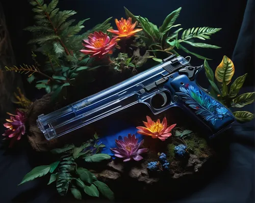 smith and wesson,flower painting,colt 1851 navy,cd cover,floral,handgun,retro flowers,flowers png,floral composition,floral background,album cover,gun,pistols,pistol,floral mockup,gunshot,flower background,hand-painted,flower art,vintage pistol,Photography,Artistic Photography,Artistic Photography 02