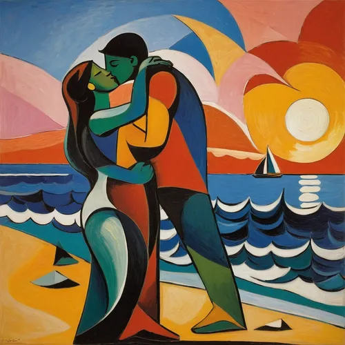 couple kissing on the beach at sunrise,young couple,amorous,honeymoon,olle gill,picasso,loving couple sunrise,man and wife,man at the sea,as a couple,dancing couple,man and woman,argentinian tango,bla