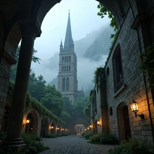 theed,haunted cathedral,ravenloft,kotor,novigrad,cryengine,aachen,dishonored,leuven,steeples,medieval street,spires,gothic church,medieval town,georgetown,bremen,ghent,cathedral,martre,altgeld