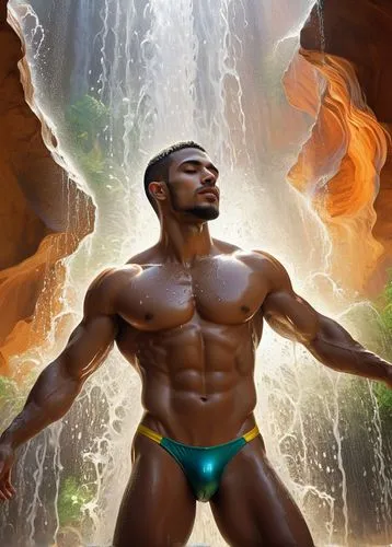 aqualad,supai,atlantean,iyanya,african american male,nudelman,Art,Artistic Painting,Artistic Painting 35