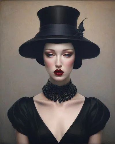 black hat,the hat of the woman,bowler hat,woman's hat,the hat-female,gothic portrait,victorian lady,art deco woman,top hat,leather hat,girl wearing hat,stovepipe hat,hat vintage,ladies hat,womans hat,gothic woman,women's hat,gothic fashion,hat retro,lady of the night,Conceptual Art,Daily,Daily 22