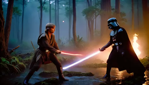 lightsaber,cg artwork,starwars,rots,jedi,star wars,force,darth wader,dark side,sw,sword fighting,laser sword,luke skywalker,confrontation,darth talon,digital compositing,maul,force of nature,storm troops,duel