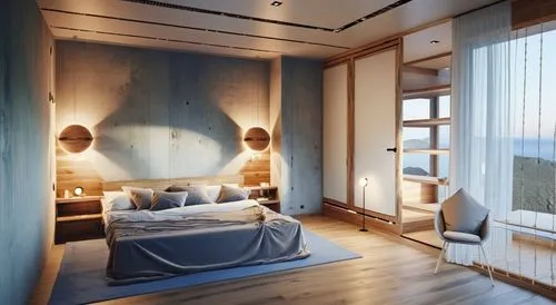 As the sun sets over a serene, abandoned space, two and a half seater bed is illuminated by the white light, painted against the wooden walls. The walls are made of polished marble, but they are made 