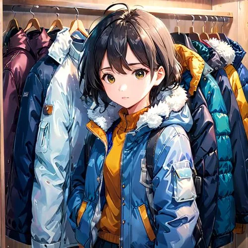 parka,jacket,jean jacket,kumiko,denim jacket,yanmei,Anime,Anime,Realistic