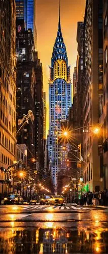 chrysler building,esb,manhattan,newyork,ny,new york,ues,gotham,nyclu,nytr,manhattanite,nyc,empire state building,uws,new york streets,skyscrapers,raimi,city at night,big apple,metropolis,Illustration,Realistic Fantasy,Realistic Fantasy 37