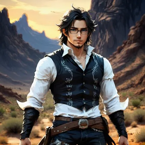 desert background,carstairs,hideo,jolliet,gladio,male character,Conceptual Art,Fantasy,Fantasy 02