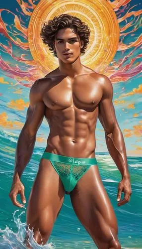 god of the sea,toriko,aqualad,sea god,aquaman,merman,Art,Classical Oil Painting,Classical Oil Painting 02