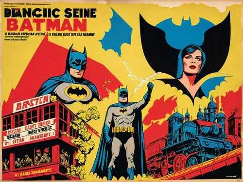 In the comic screen-printing style of BATMAN MAGAZINE: a station scene in the former "German Democratic Republic" (East Germany).,batstone,schifrin,battistone,batschelet,aparo,completists,cd cover,bat