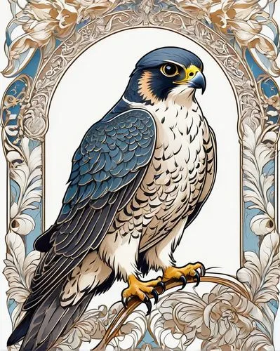 peregrine falcon,peregrine,lanner falcon,new zealand falcon,aplomado falcon,peregrine thrush,eagle illustration,an ornamental bird,harp of falcon eastern,perico,ornamental bird,coat of arms of bird,gyrfalcon,northern goshawk,hawk animal,heraldic animal,falconiformes,blue buzzard,falcon,sparrow hawk,Illustration,Retro,Retro 13