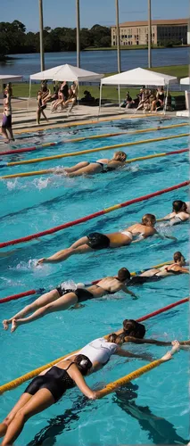 Undergraduate students take swimming lessons at Tulane University in New Orleans, Louisiana.,finswimming,swimming people,open water swimming,swimmers,breaststroke,young swimmers,medley swimming,freest