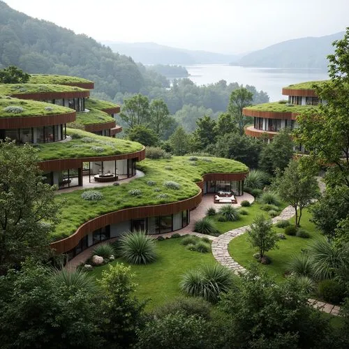 ecovillages,ecovillage,grass roof,taliesin,zumthor,earthship,fallingwater,roof landscape,amanresorts,terraces,landscaped,svizzera,house in the mountains,green landscape,greenforest,green living,house in mountains,green valley,tulou,ecotopia