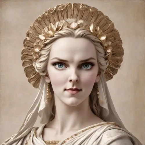 Goddess, greek headdress,the prophet mary,medusa,cepora judith,priestess,fantasy portrait,mary-gold,artemisia,laurel wreath,seven sorrows,the angel with the veronica veil,portrait of christi,athena,ap