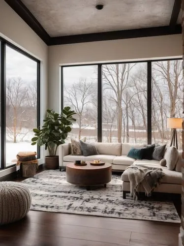 winter window,modern living room,sunroom,mid century modern,interior modern design,contemporary decor,home interior,livingroom,winter house,hovnanian,living room,mid century house,hardwood floors,wooden windows,sitting room,modern decor,family room,modern minimalist lounge,minotti,modern room,Conceptual Art,Oil color,Oil Color 08