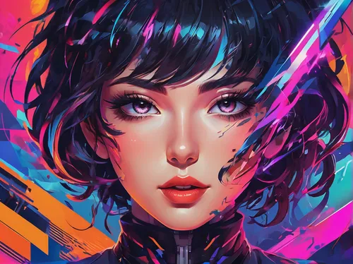 vector girl,cyberpunk,echo,vector,digital painting,digital illustration,fantasy portrait,digital art,persona,vector art,vector illustration,cyber,80s,colorful doodle,ultraviolet,transistor,vapor,digital,world digital painting,scifi,Conceptual Art,Daily,Daily 21