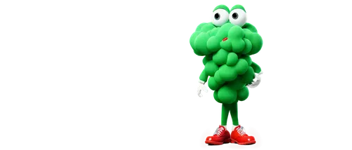 Cartoon fart character, green gas cloud, funny expression, rounded body, white gloves, red shoes, comedic posture, close-up shot, shallow depth of field, vibrant color tone, exaggerated features, 3D r