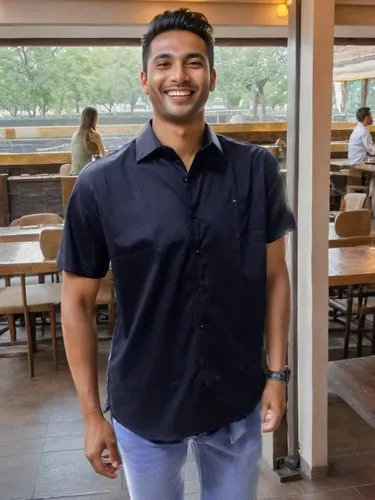 restauranteur,nikhil,sardesai,kunal,harbhajan,vivek,dhaba,shivdasani,abhinav,krishnan,purab,hirani,akkineni,kaushik,screwvala,sanjeev,gaurav,jadeja,punjabi,subramanian,Male,West Asians,Happy,Indoor,Restaurant