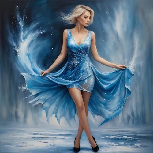 blue enchantress,ice queen,fantasy art,cendrillon,blue rose,blue moon rose,Conceptual Art,Daily,Daily 32